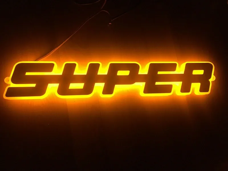 Светодиоден LED Надпис табела SUPER 24V оранжева светлина 40 x 7cm - 6