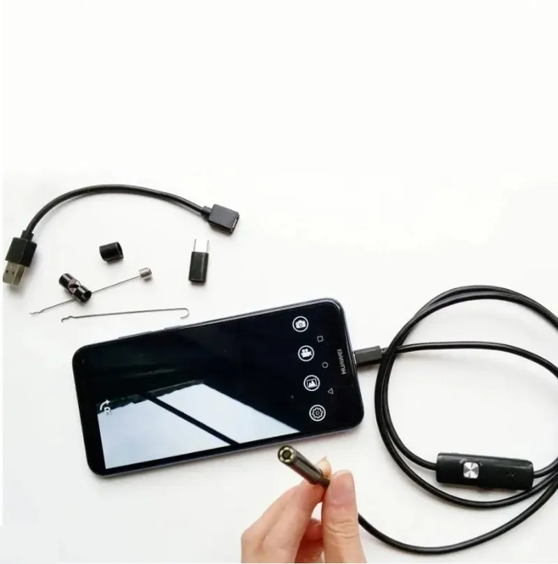 Ендоскоп камера за телефон лаптоп компютър Android с 2.5м кабел - 6