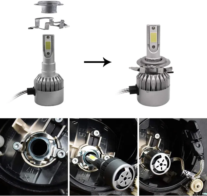 Комплект от 2 броя Адаптери за LED крушки H7 за Nissan Qashqai Нисан Кашкай, Bmw X5, БМВ Х5 Volkswagen Tiguan Тигуан, Touareg Туатег , Golf, Голф Polo Поло, Ford Focus Форд Фокус - 6
