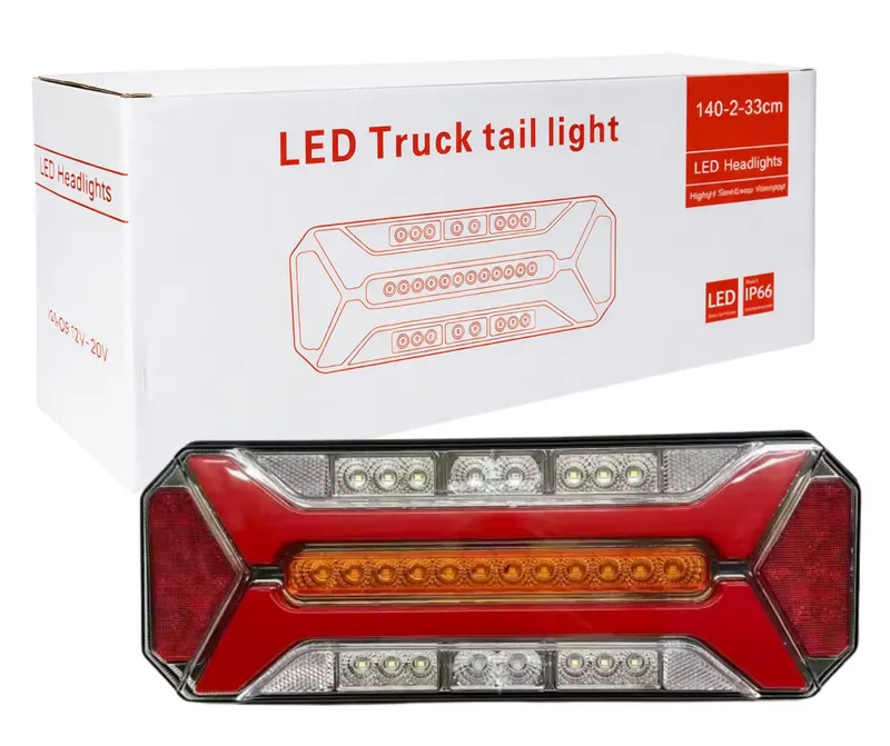 LED стоп с 5 функции за камион и ремарке, динамичен мигач, стоп светлина, заден ход, мъгла, IP66, 12–24V - 6
