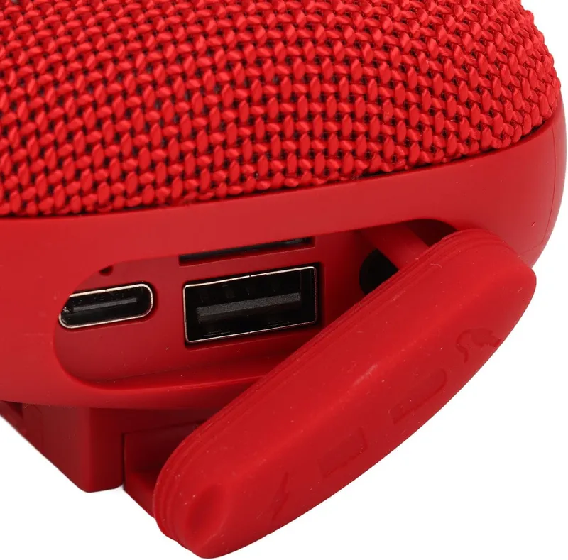 Преносима портативна Bluetooth тонколона колонка с радио слот за карта памет AUX USB и стойка за велосипед мотоциклет ел. тротинетка червена - 6