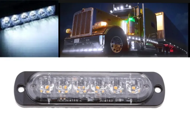 LED Лед Диоден 12-24V Габарит Маркер Токос за камион бус ван каравана платформа кемпер бял 112 x 29mm - 6