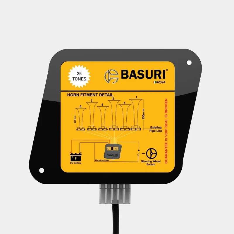 Супер Мощна музикална тромба клаксон Basuri Baby Shark 6.0 с 26 Мелодии 12V-24V 135db за автомобил камион трактор ТИР автобус и др. - 7
