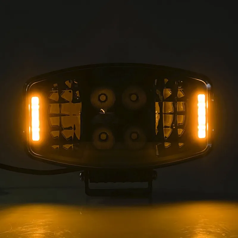 LED ЛЕД 90W Jumbo фар халоген лампа 12V - 24V с DRL parking светлина бяло-жълто за джип камион трактор - 7