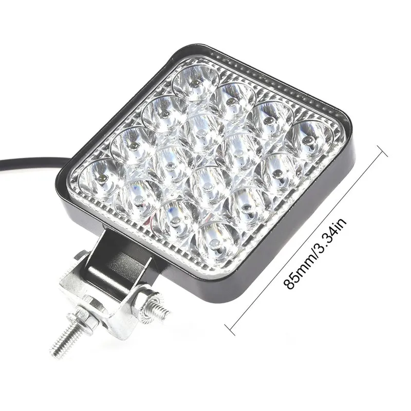 Комплект от 2бр. 48W Мини Лед LED Диоден Фар Халоген Дневни Светлини 12V - 24V за автомобил офроуд бус ван камион - 7