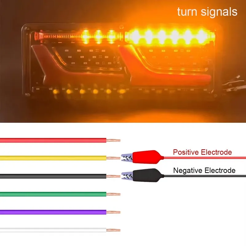 Комплект Ляв + Десен Диодни LED Лед Стопове 12V-24V с Динамичен Мигач Неон Neon Ефект 32x13cm За Бус Камион Тир Ремарке Караванa - 7