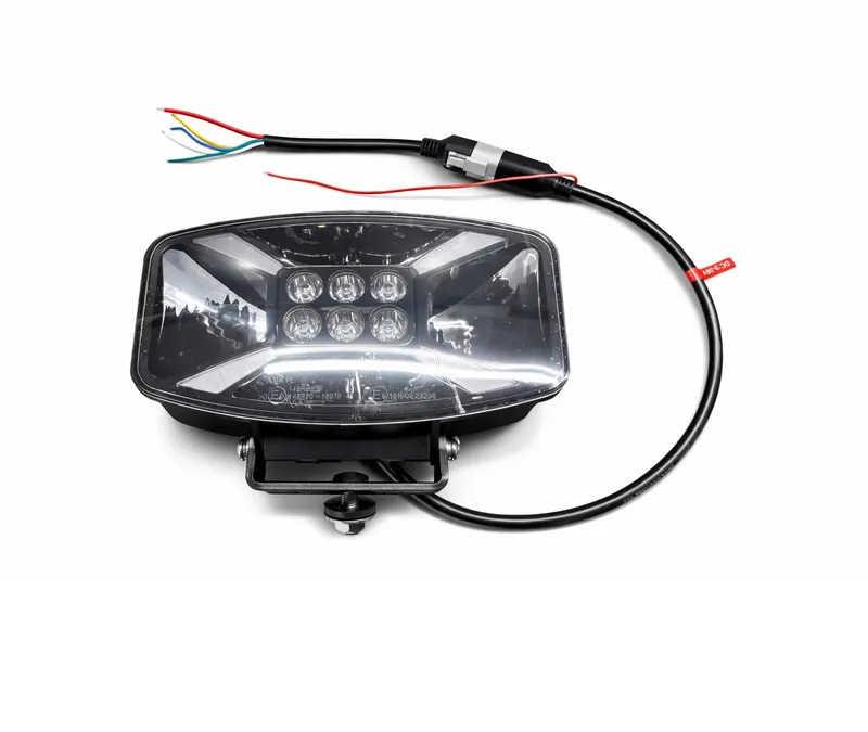 Универсален LED ЛЕД 140W диоден фар халоген лампа 12V - 24V с DRL/parking светлина бяло-жълто за АТВ джип камион трактор земеделски и селскостопански машини 247 x 141 x 83 mm - 7