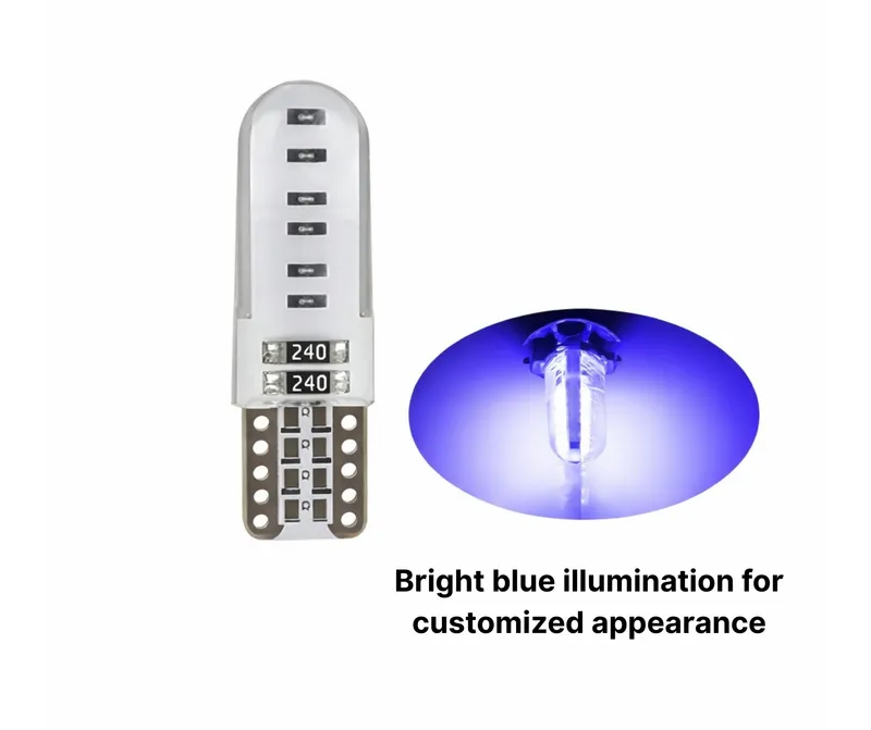 Комплект 2 бр. LED крушки T10 W5W, синя светлина, CANBUS, Silica LED, 12V - блистер - 7
