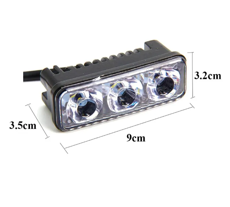 Комплект Предни Мощни 3 Led Лед Диодни Дневни Светлини 12V 3W НОВИ - 7