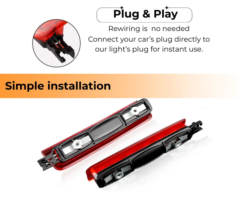 LED Трети стоп за VW CADDY III (Mk3) 2004-2015, Опушен, Червен - 7