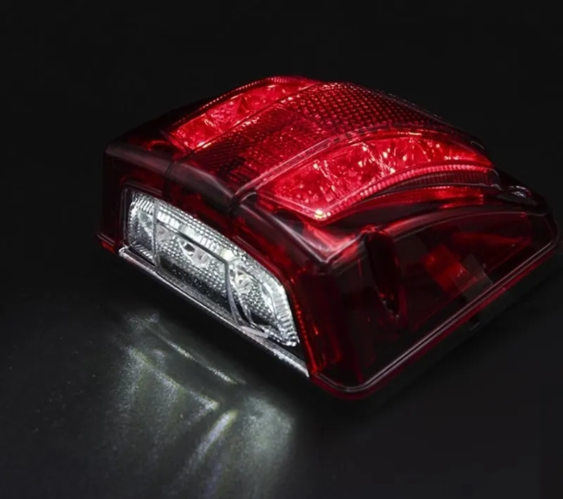 Комплект от 2 броя LED Плафон за регистрационен номер червен 12-24V за камион, ремарке, каравана, бус, трактор и др - 7