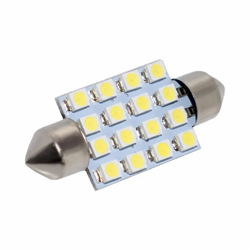 LED Лед Диодни Крушки, 16 SMD 5050 , 31мм, 36мм, 39мм, 41мм, 12V, Бяла Светлина - 7