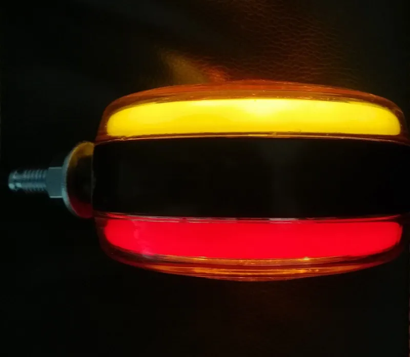 Комплект от 2 броя ЛЕД LED габарит за огледало ОБЕЦИ за камион 12-24V Scania Сканиа Volvo Волво MAN МАН DAF ДАФ Mercedes Мерцедес с ефект Неон Neon в оранжево-червено - 7