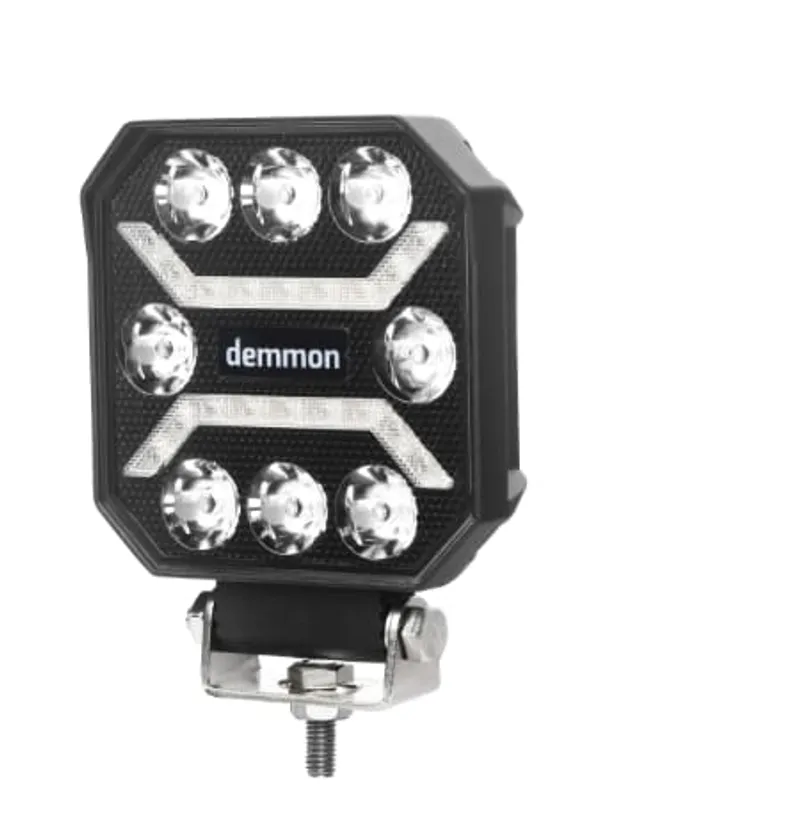Универсална мощна LED ЛЕД диодна лампа халоген бяла светлина 27W 12V - 24V за камион трактор ролбар АТВ джип земеделски и селскостопански машини и др. 110 x 110 x 37 mm E-mark E9 - 7