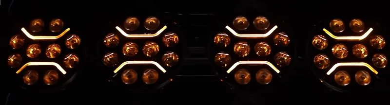 LED + DRL Диоден Халоген Фар Бял Оранжев Габарит Ø 230 мм 12V 24V за джип камион трактор багер земеделски машини и др. - 7