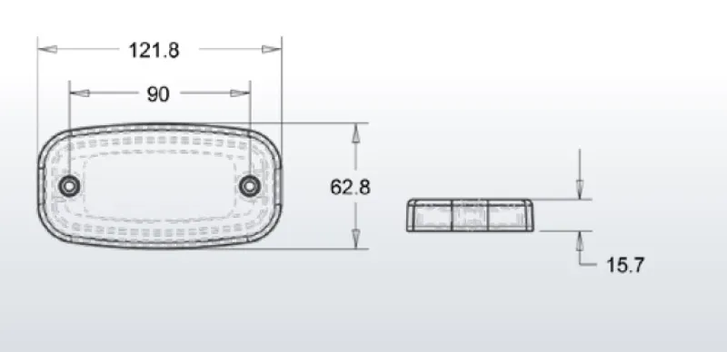 LED Бял Светодиоден Габарит Маткер Токос Неон Ефект, 122mm x 63mm , с Три Функции 12V-24V - 7
