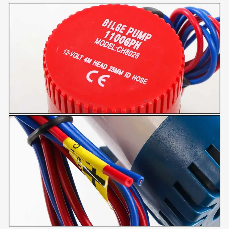 Отводнителна потопяема водна помпа на 12V 1100GPH 3500GPH за източчване или трансфер - 8