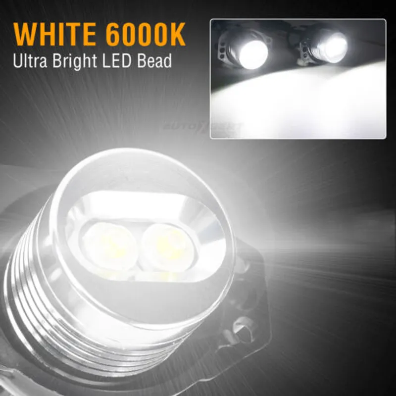 Комплект от 2 броя ярки бели LED крушки Angel Eyes ангелски очи 12V за BMW Е90 Е91 с Canbus без грешки - 8