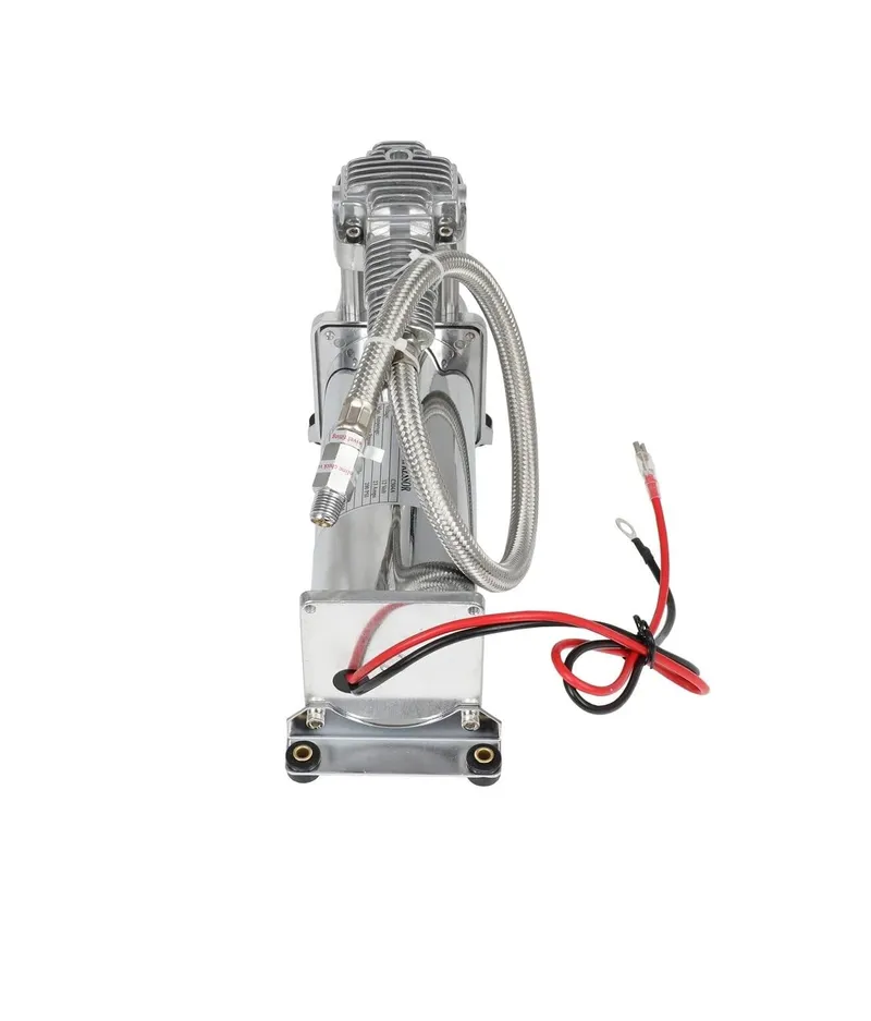Преносим авто въздушен компресор 12V, 300 PSI, дебит 1.8 CFM, с метален маркуч - за пневматично окачване, офроуд, клаксони и въздушни системи - 8