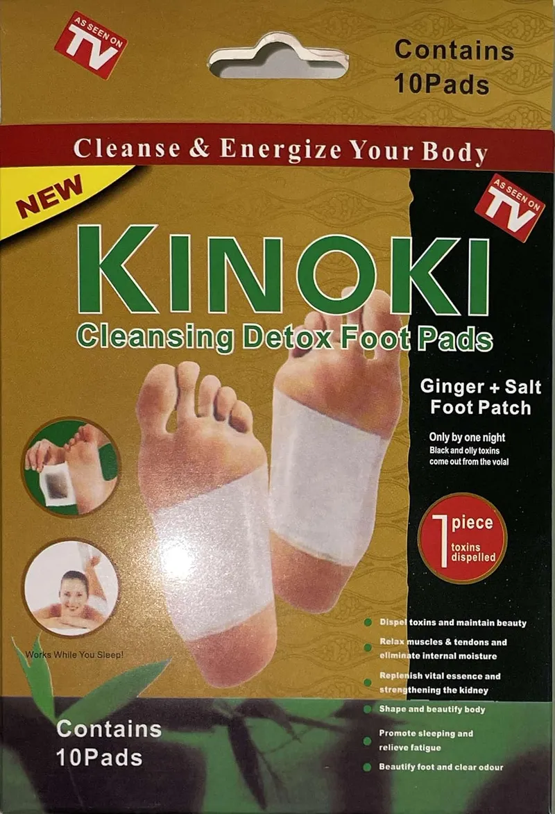 Комплект от 10бр. Детоксикиращи почистващи пластири лепенки Киноки Kinoki Gold - 8