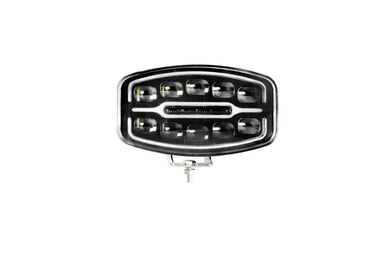 Качествен LED ЛЕД 55W диоден фар халоген лампа 12V - 24V с DRL светлина бяло-жълто за АТВ джип камион трактор - 8