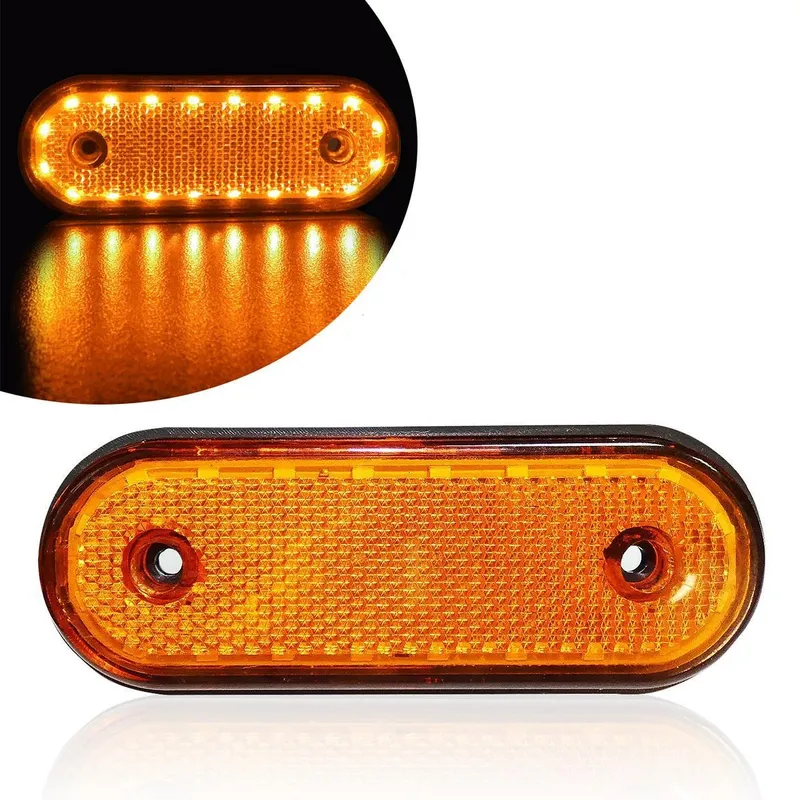 LED Габарит, Маркер, Токос - Бял, Червен, Жълт, 20 Диода - 12V - 24V - за камион бус, ван, каравана, платформа, кемпер - 8