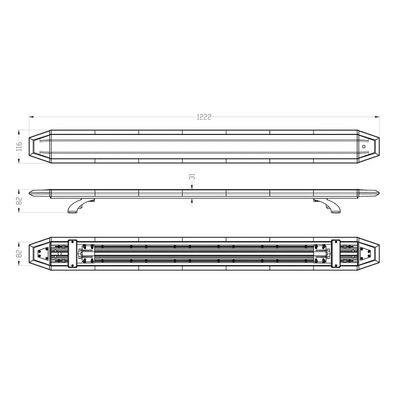 Оранжева LED аварийна лампа 122.2 см, 80W, 14 режима, светлинен сензор, E-Mark E9, ECE R65/R10, IP67, 11–50V - 8
