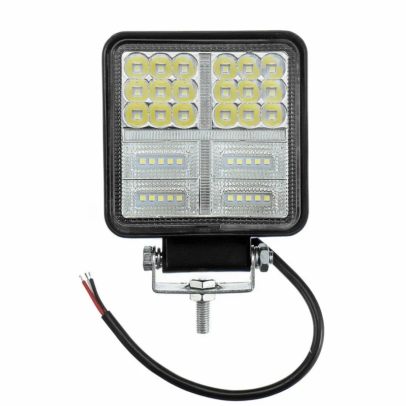 Универсален 162W Лед LED Халоген Фар Работна Лампа 12V - 24V бяла светлина + габаритна оранжева светлина за автомобил офроуд бус ван камион - 8