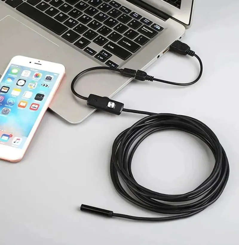 Ендоскоп камера за телефон лаптоп компютър Android с 2.5м кабел - 8