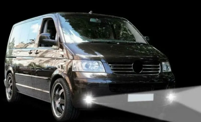 Комплект ЛЕД LED лампи за халогени за броня за Фолксваген Транспортер Т5 VW TRANSPORTER T5 2003-2010 Крафтер 06+ Шкофа Фабия Skoda Fabia 2007-2014 - 1