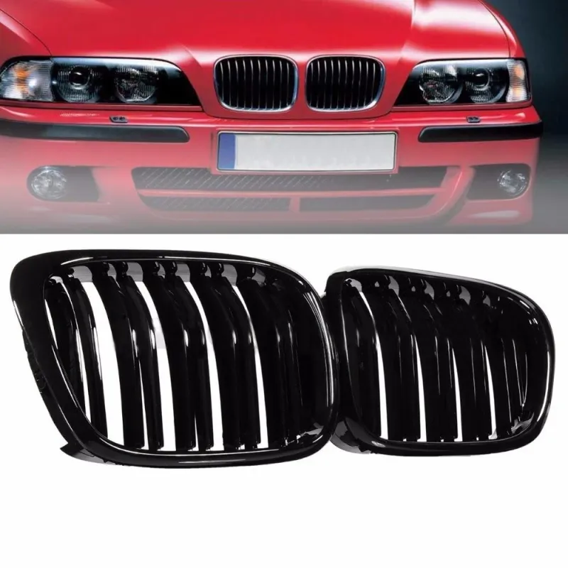 Двойни Бъбреци Решетки За БМВ BMW E39 1995 - 2003г. Черен Гланц Лак - 2