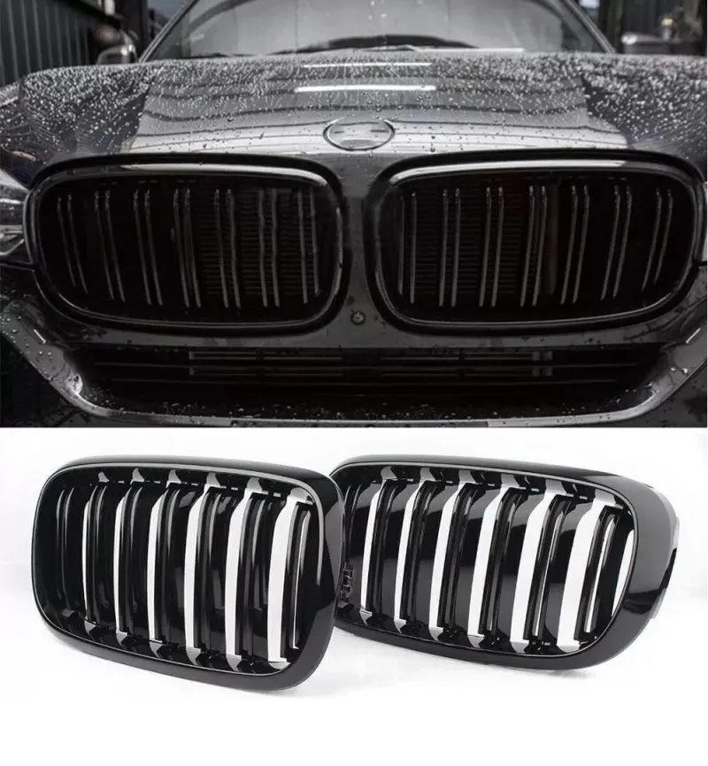 Двойни Бъбреци Решетки За БМВ BMW X5 X6 F15 F85 F16 F86 2014+ Черен Гланц Лак - 0