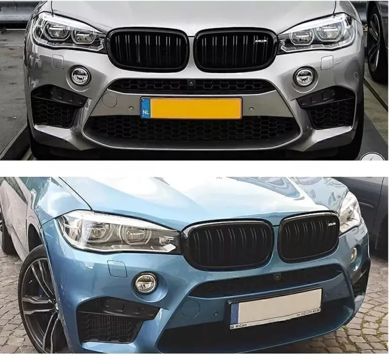 Двойни Бъбреци Решетки За БМВ BMW X5 X6 F15 F85 F16 F86 2014+ Черен Гланц Лак - 4