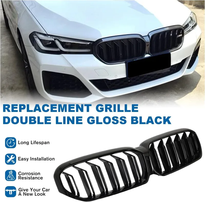 Двойни Бъбреци Решетки За BMW 5 SERIES G30 G31 LCI БМВ 5-та Серия Facelift BMW G30 G31 G38 2020г.-2023г. Черен Гланц Лак - 3