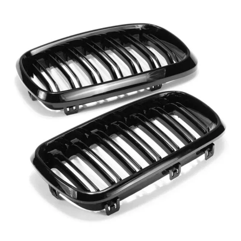 Двойни Бъбреци Решетки За БМВ BMW X5 X6 E70 E71 E72 2007-2014 Черен Гланц Лак - 5