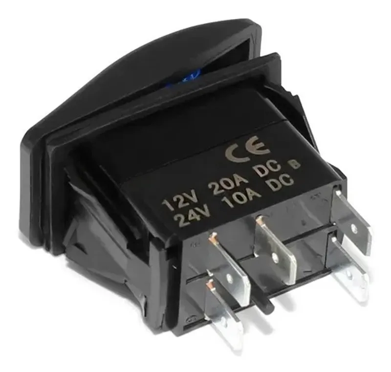 Копче, Бутон, За Вграждане, за LED Лед Бар, Халоген, Светлини, 12V - 24V, Надпис  ROOF LED LIGHT BAR , Синя Светлина - 11