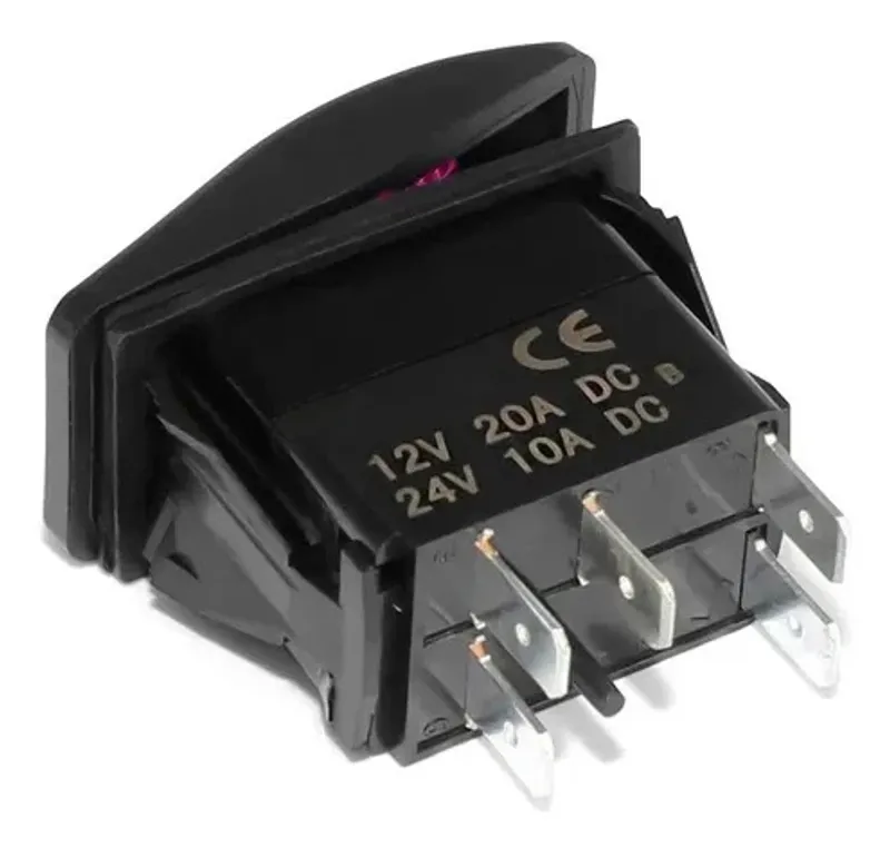 Копче Бутон За Вграждане за тромба клаксон 12V - 24V Надпис HORN Червена Светлина - 3