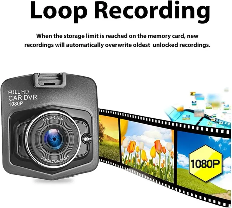 Видеорегистратор цифрова видеокамера рекордер Full HD 1080 + 32 GB Micro SD Card карта с памет 6.5 х 7 см 12/24V - 3