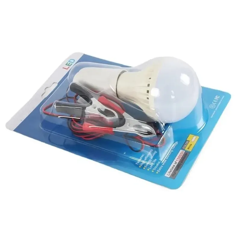 Подвижна работна LED лампа с щипки кабел и ключ 12V 9W - 1
