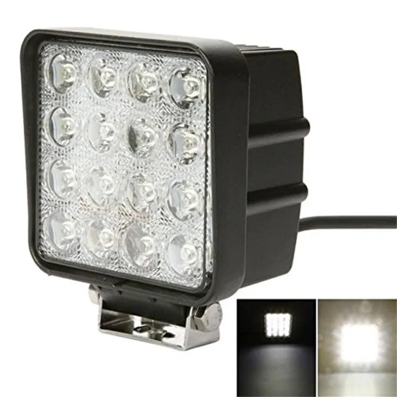 16 LED 48W Халоген Водоустойчива Разпръсната Flood Светлина Работна Лампа 10-30V за Ролбар АТВ, Джип - 0