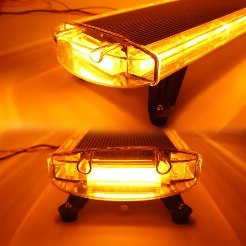 Мощна аварийна сигнална лампа 98 см LED ЛЕД блиц маяк буркан лед бар 12-24V със 16 режима на работа жълта за пътна помощ платформа снегорин багер бус ван и др. - 12