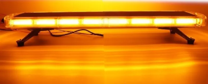 Мощна аварийна сигнална лампа 98 см LED ЛЕД блиц маяк буркан лед бар 12-24V със 16 режима на работа жълта за пътна помощ платформа снегорин багер бус ван и др. - 3