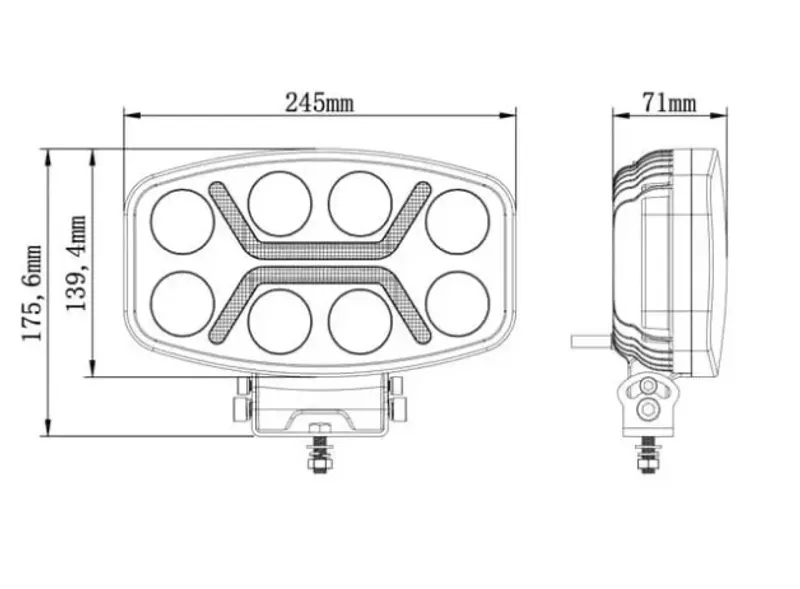 LED мощен диоден фар халоген лампа 12V-24V 90W бяло-жълто за АТВ джип камион трактор земеделски и селскостопански машини и др. - 1