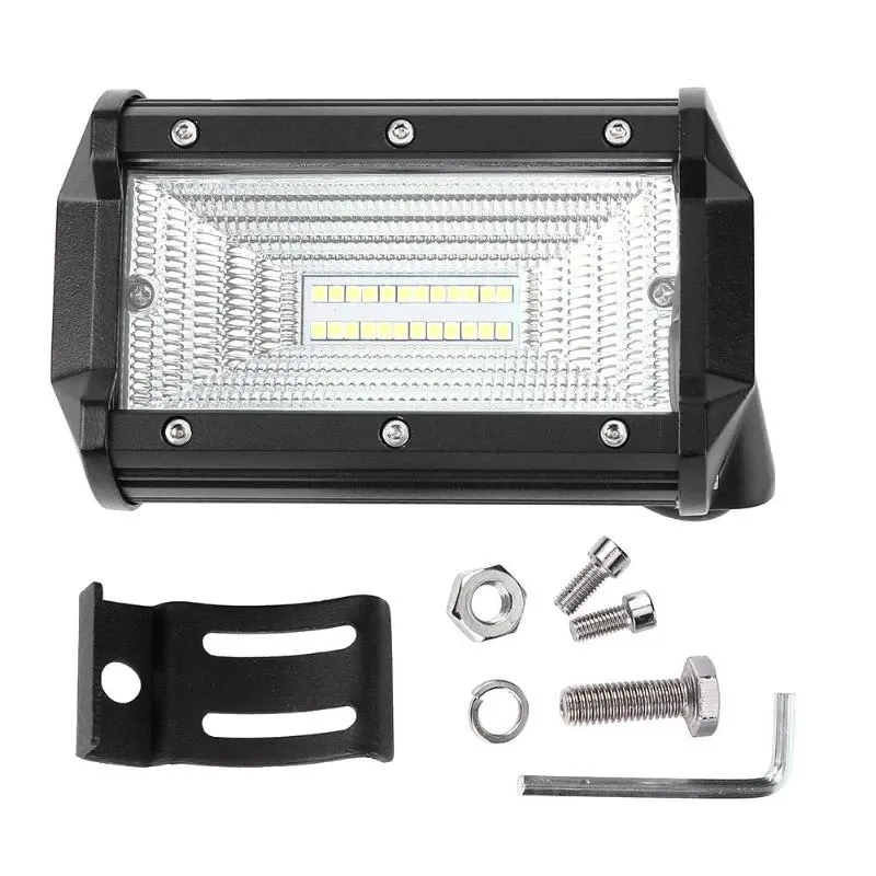 Универсален 72W Лед LED Халоген Фар Работна Лампа 12V - 24V с Разпръсната Flood Светлина за автомобил офроуд бус ван камион - 4
