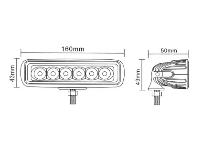 Универсален 54W Лед LED Халоген Фар Работна Лампа 12V - 24V с мигач бяло - оранжева светлина за автомобил офроуд бус ван камион - 2