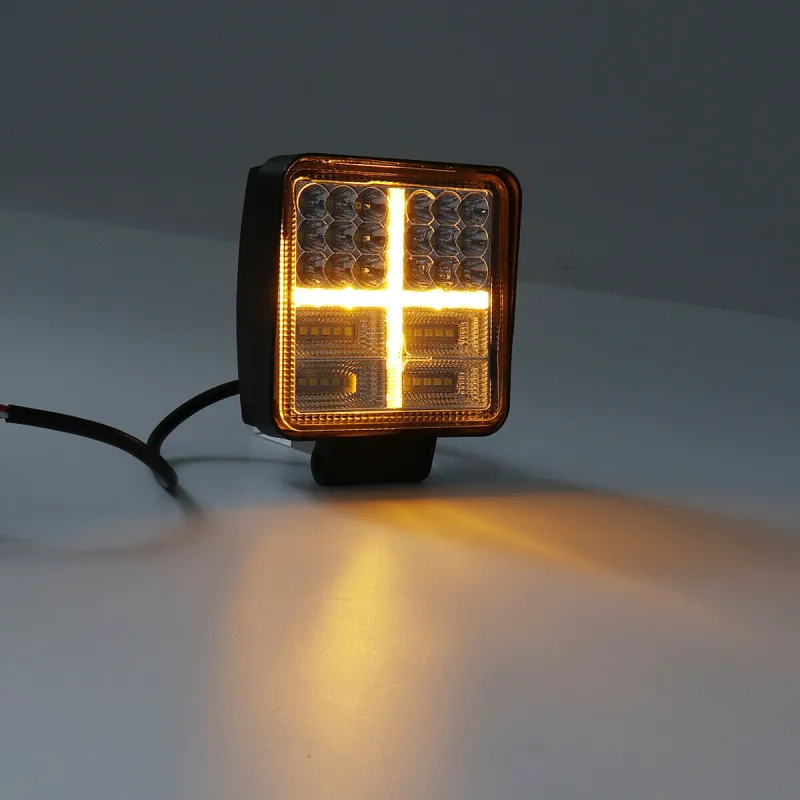 Универсален 162W Лед LED Халоген Фар Работна Лампа 12V - 24V бяла светлина + габаритна оранжева светлина за автомобил офроуд бус ван камион - 3