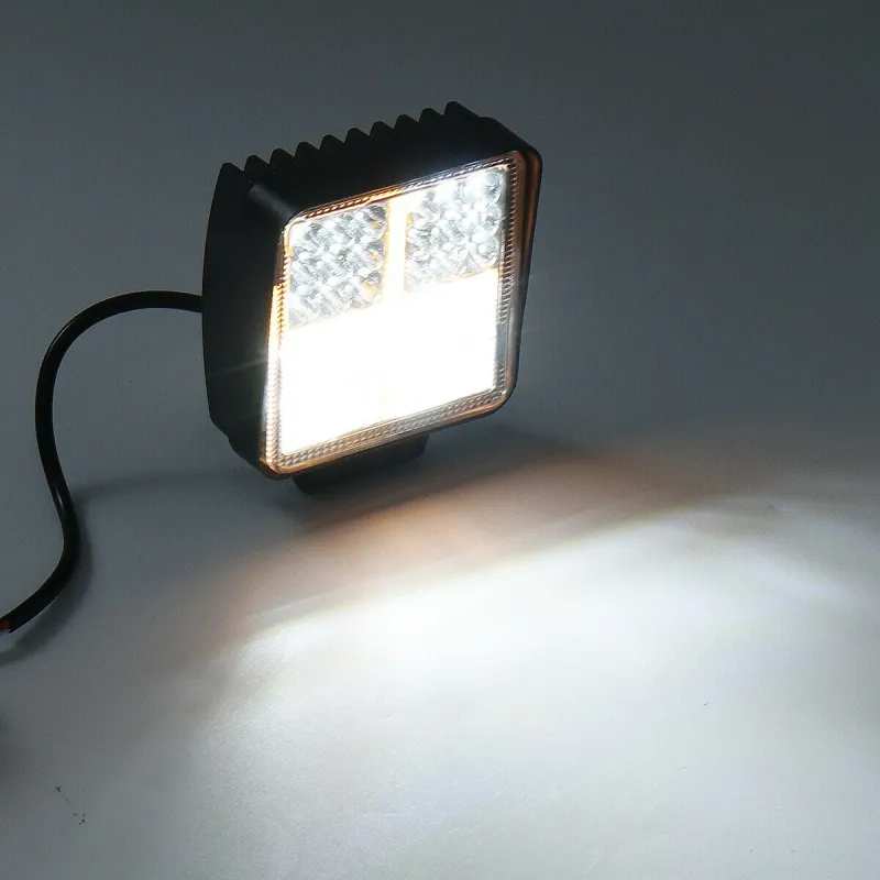 Универсален 162W Лед LED Халоген Фар Работна Лампа 12V - 24V бяла светлина + габаритна оранжева светлина за автомобил офроуд бус ван камион - 5