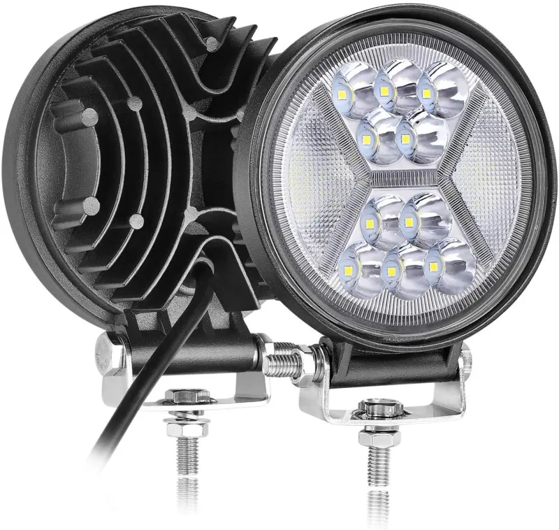 Универсален 126W Лед LED Халоген Фар Работна Лампа 12V - 24V бяла светлина + блиц мигаща бяла светлина за автомобил офроуд бус ван камион - 1