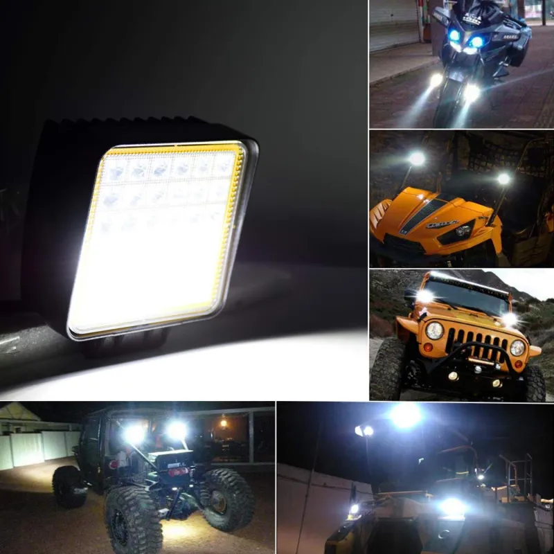 126W LED Диоден Фар Работна Бяла Жълта Светлина Габарит Мъгла Лампа 12V 24V 3030 Лумена - 1