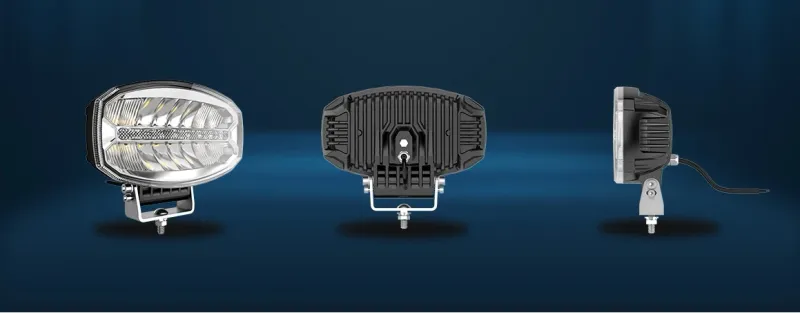 80W LED Лед Диоден Фар Халоген Лампа С Три Функции Неон Neon Ефект Бяло-Жълто / Оранжево 5800lm 12V - 24V E-Mark - 5